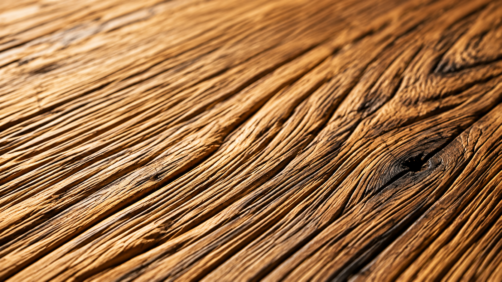 Golden wood with pronounced grain and surface texture
