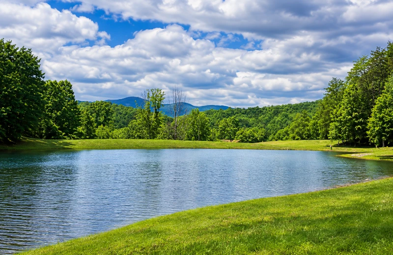 Peaceful lake at the retreat property
